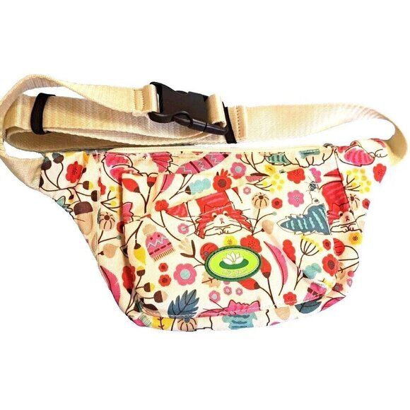 Lily Bloom Fanny Pack Multicolor Floral and Cat Print Bag - Picture 1 of 6